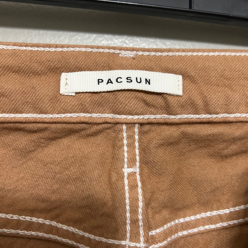 PacSun Tie Dye Jeans Womens 24 Brown High Rise Raw Hem Straight Leg 26X27 Boho - Picture 8 of 14